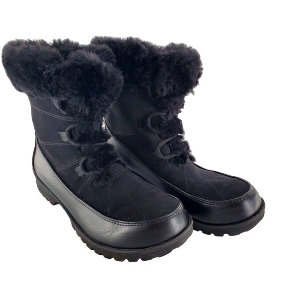 JBU 7 Boots Woman Faux Fur Winter Snow Outdoor Combat Water Resistant Shoe Jambu - Picture 1 of 13